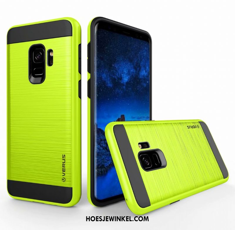 Samsung Galaxy A8 2018 Hoesje Ster Bescherming Hoes, Samsung Galaxy A8 2018 Hoesje Zijde Groen