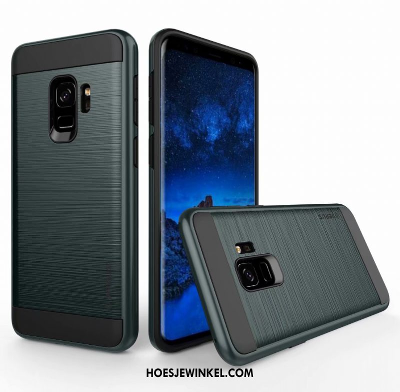 Samsung Galaxy A8 2018 Hoesje Ster Bescherming Hoes, Samsung Galaxy A8 2018 Hoesje Zijde Groen