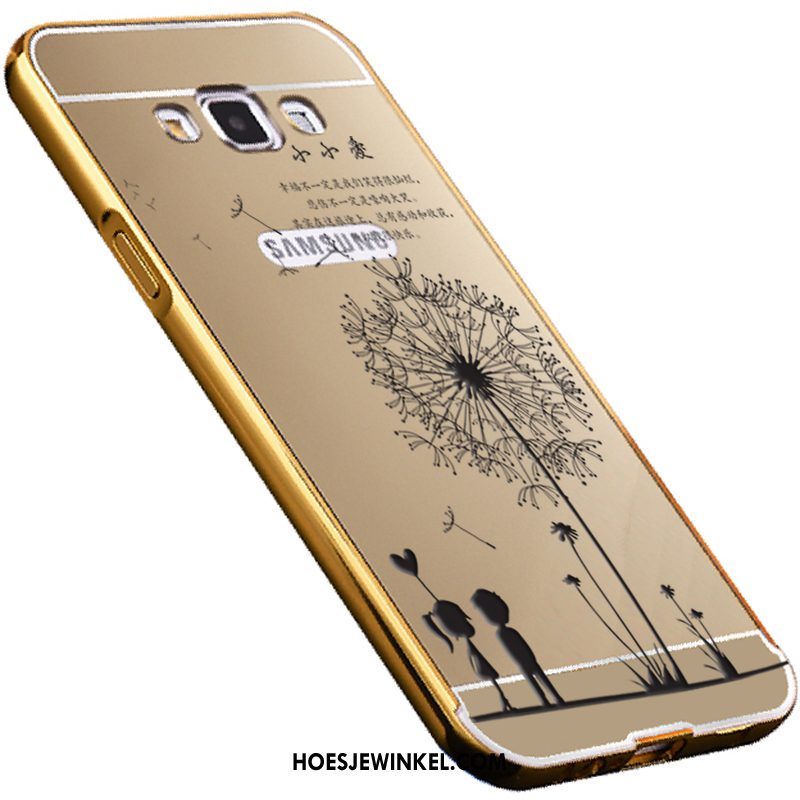 Samsung Galaxy A8 Hoesje All Inclusive Spiegel Omlijsting, Samsung Galaxy A8 Hoesje Blauw Driedimensionaal