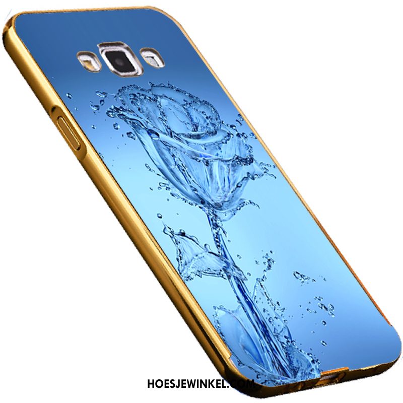 Samsung Galaxy A8 Hoesje All Inclusive Spiegel Omlijsting, Samsung Galaxy A8 Hoesje Blauw Driedimensionaal