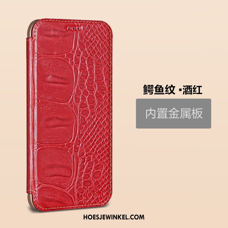 Samsung Galaxy A8 Hoesje Bescherming Folio Rood, Samsung Galaxy A8 Hoesje Leren Etui Bedrijf