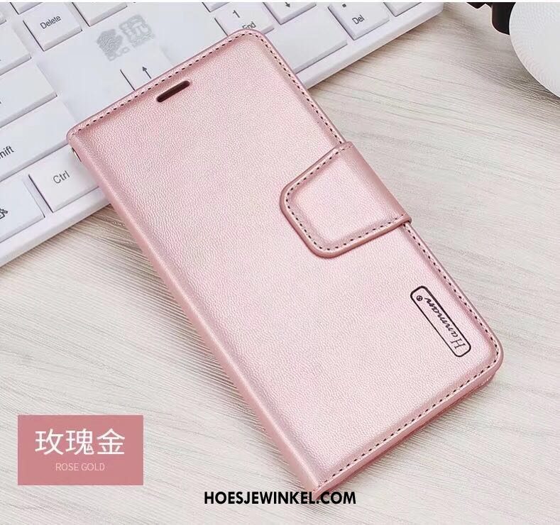 Samsung Galaxy A8 Hoesje Hoes Rose Goud Ster, Samsung Galaxy A8 Hoesje Kaart Folio