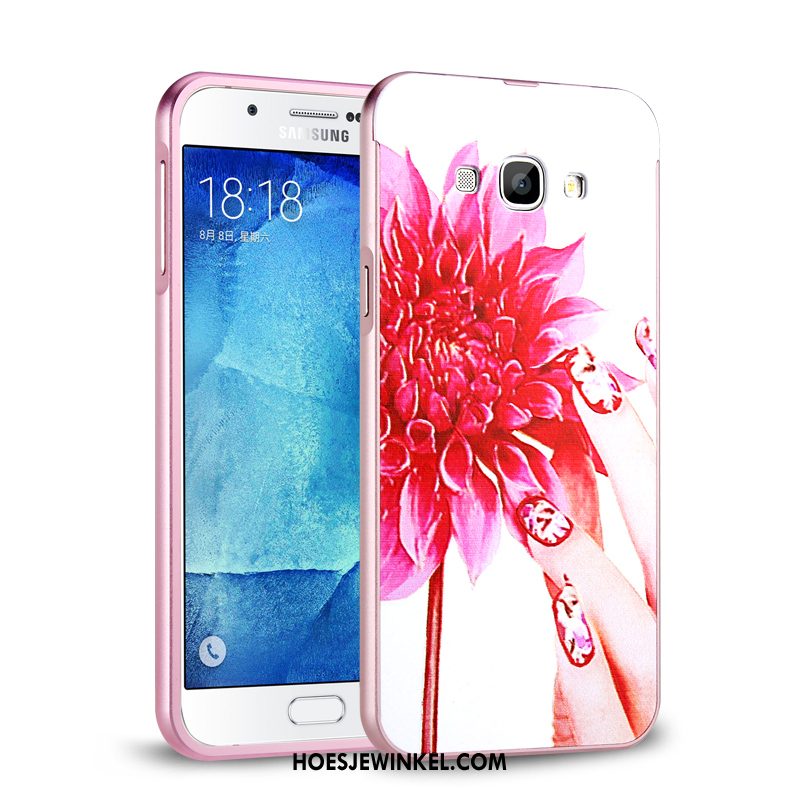 Samsung Galaxy A8 Hoesje Omlijsting Ster Achterklep, Samsung Galaxy A8 Hoesje Mobiele Telefoon Metaal