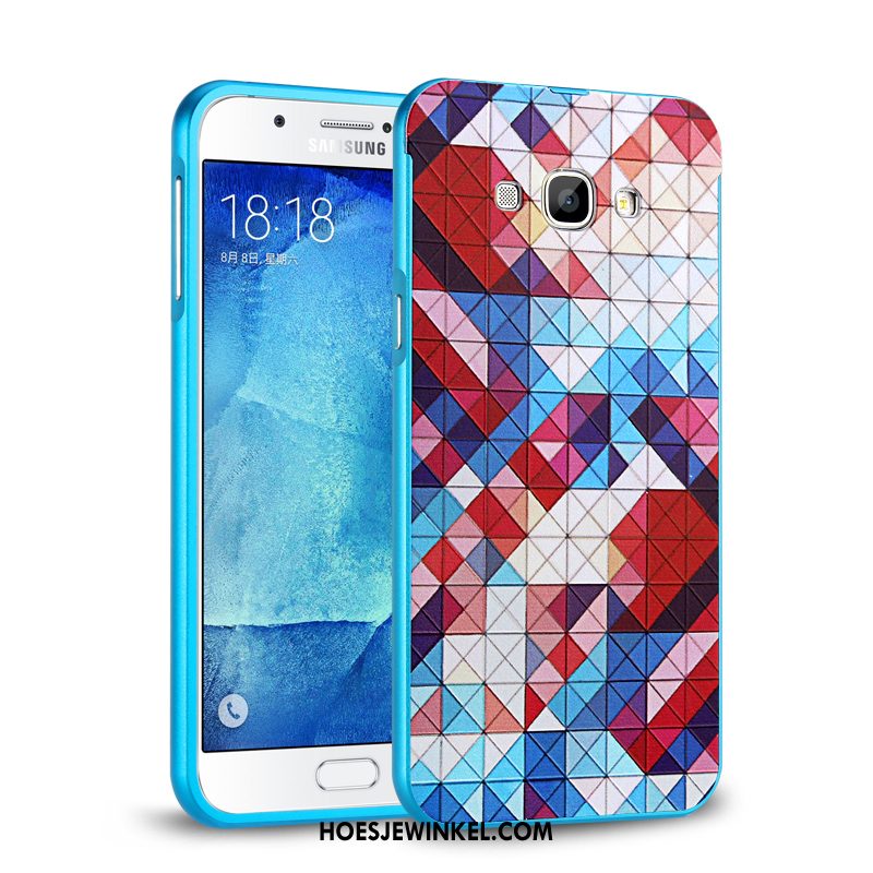 Samsung Galaxy A8 Hoesje Omlijsting Ster Achterklep, Samsung Galaxy A8 Hoesje Mobiele Telefoon Metaal