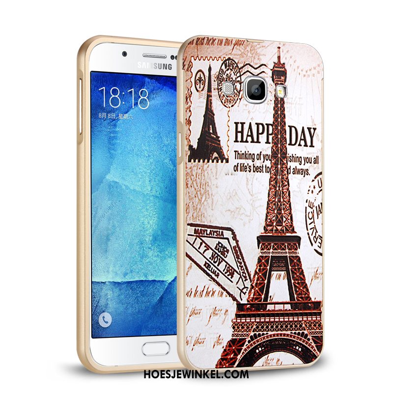 Samsung Galaxy A8 Hoesje Omlijsting Ster Achterklep, Samsung Galaxy A8 Hoesje Mobiele Telefoon Metaal