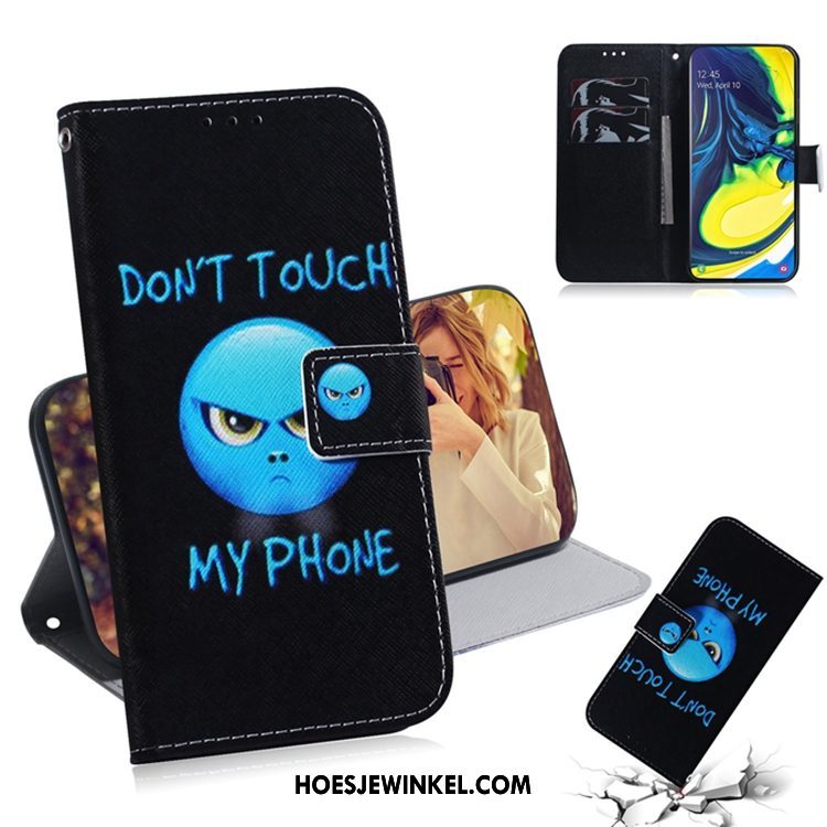 Samsung Galaxy A80 Hoesje Blauw Mobiele Telefoon Leren Etui, Samsung Galaxy A80 Hoesje Ster Portemonnee