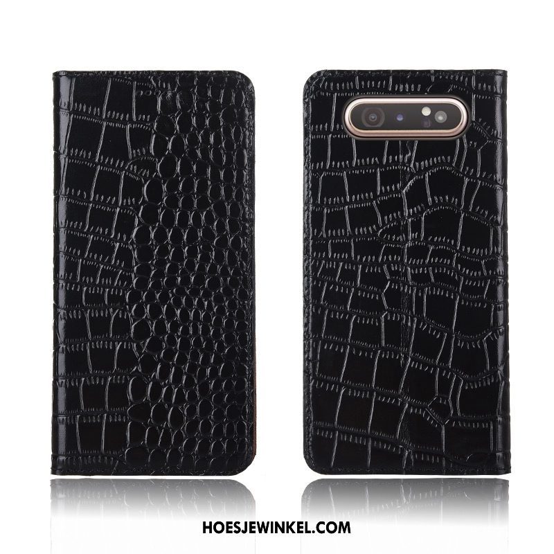 Samsung Galaxy A80 Hoesje Leren Etui Echt Leer Trendy Merk, Samsung Galaxy A80 Hoesje Mobiele Telefoon All Inclusive Braun