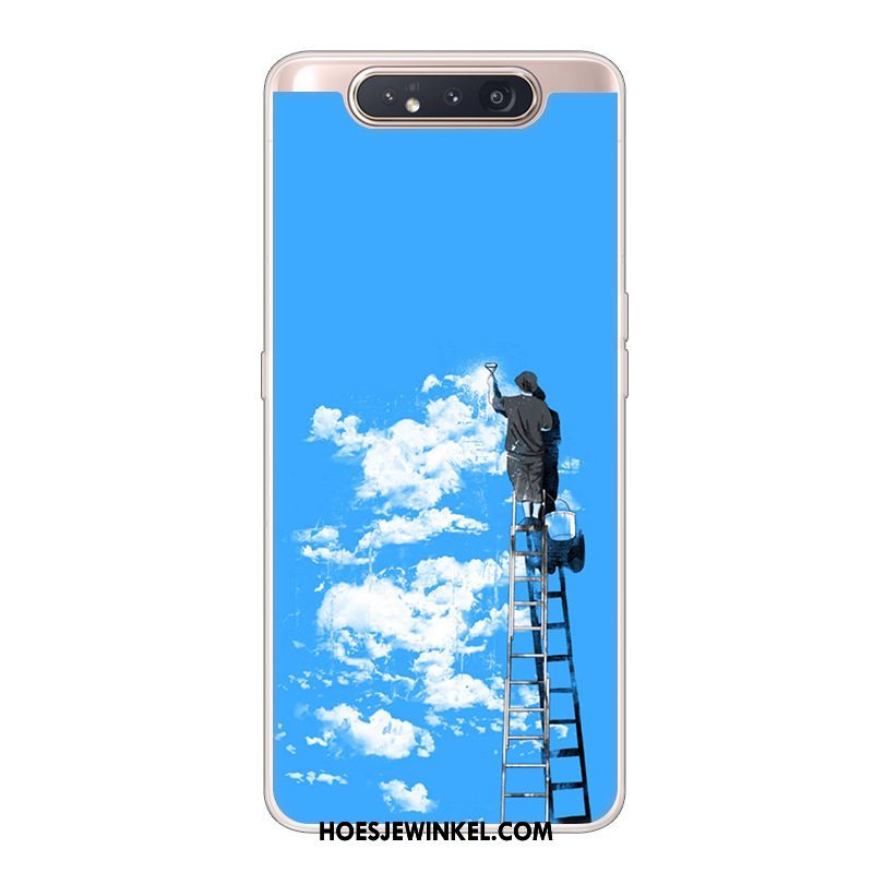 Samsung Galaxy A80 Hoesje Ster Hoes Bescherming, Samsung Galaxy A80 Hoesje Scheppend Wit