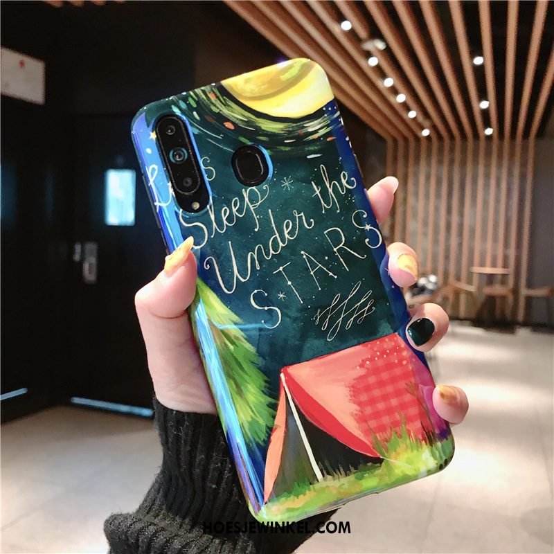 Samsung Galaxy A8s Hoesje All Inclusive Blauw Siliconen, Samsung Galaxy A8s Hoesje Mobiele Telefoon Dun