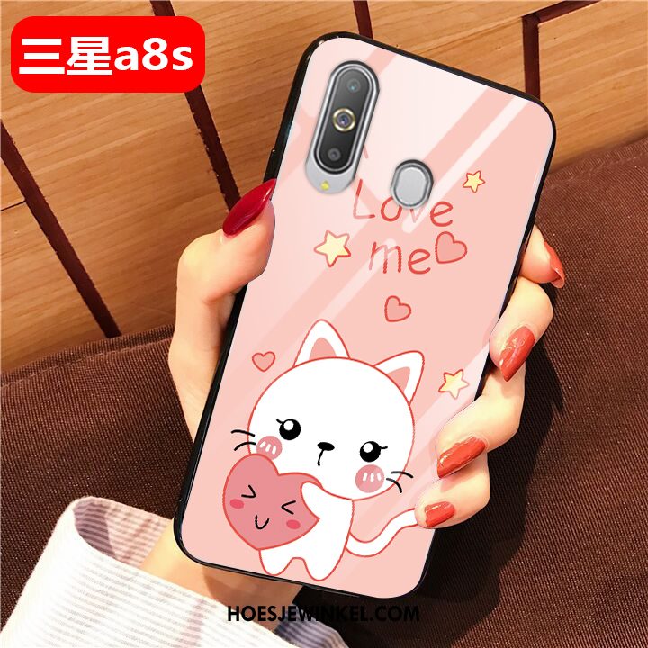 Samsung Galaxy A8s Hoesje All Inclusive Glas Roze, Samsung Galaxy A8s Hoesje Mooie Bescherming