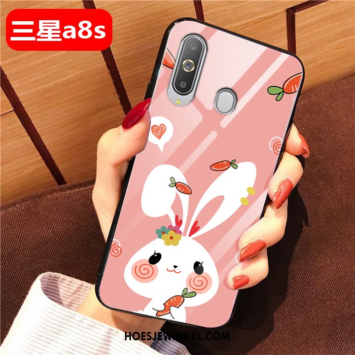 Samsung Galaxy A8s Hoesje All Inclusive Glas Roze, Samsung Galaxy A8s Hoesje Mooie Bescherming