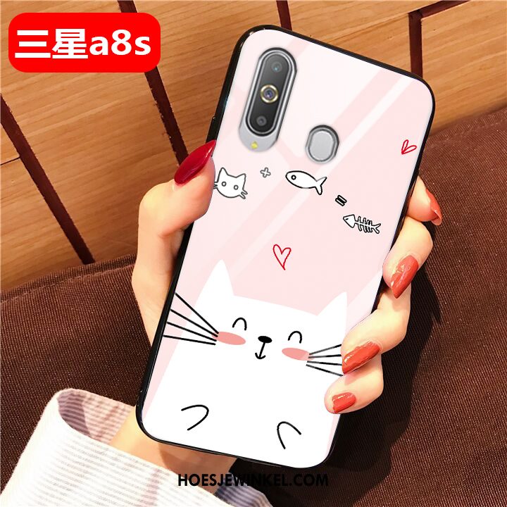 Samsung Galaxy A8s Hoesje All Inclusive Glas Roze, Samsung Galaxy A8s Hoesje Mooie Bescherming