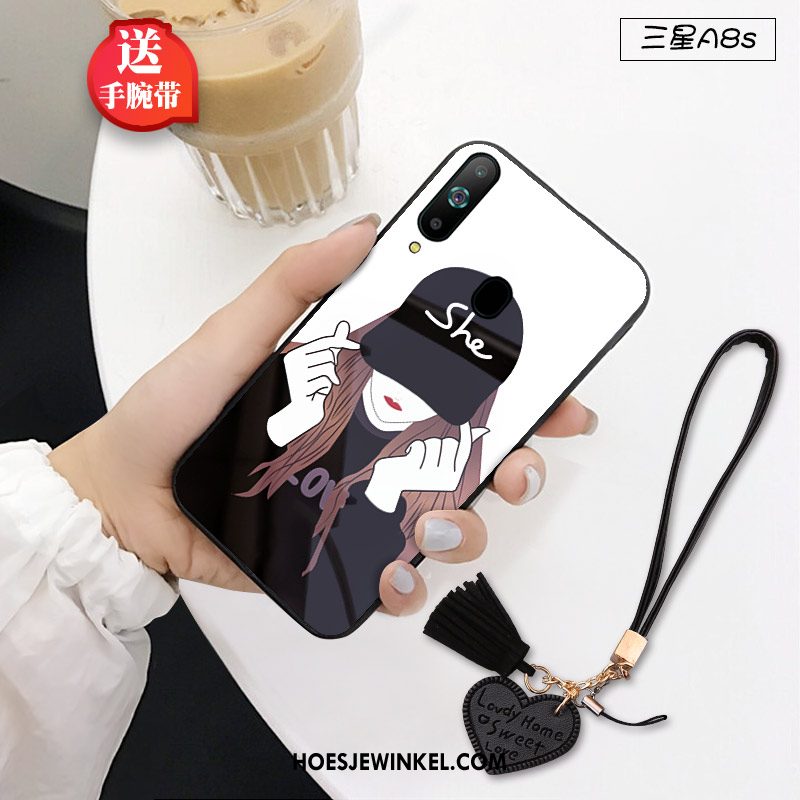 Samsung Galaxy A8s Hoesje Glas Anti-fall Hoes, Samsung Galaxy A8s Hoesje Siliconen Lovers
