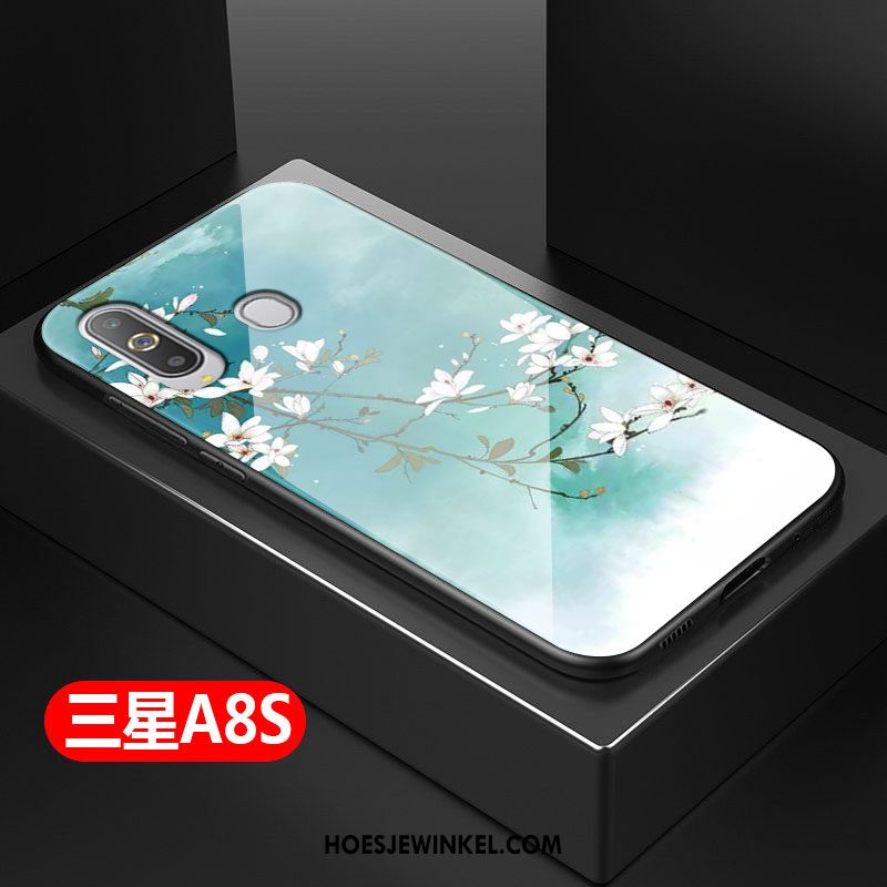 Samsung Galaxy A8s Hoesje Hoes Bescherming Anti-fall, Samsung Galaxy A8s Hoesje Blauw Glas