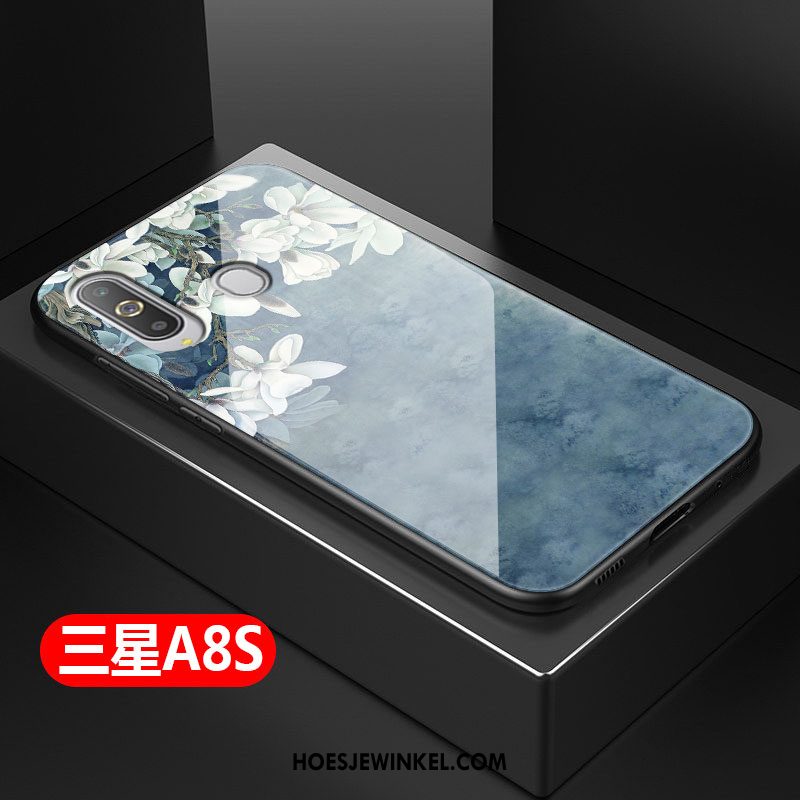 Samsung Galaxy A8s Hoesje Hoes Bescherming Anti-fall, Samsung Galaxy A8s Hoesje Blauw Glas