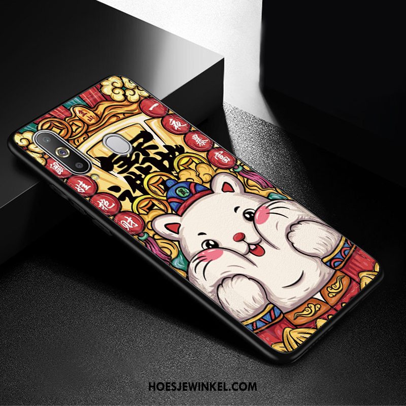 Samsung Galaxy A8s Hoesje Zacht Leer Rat, Samsung Galaxy A8s Hoesje Siliconen Bescherming