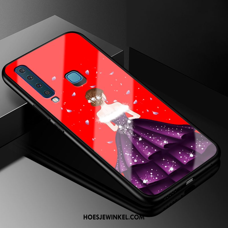 Samsung Galaxy A9 2018 Hoesje All Inclusive Hoes Eenvoudige, Samsung Galaxy A9 2018 Hoesje Persoonlijk Rood