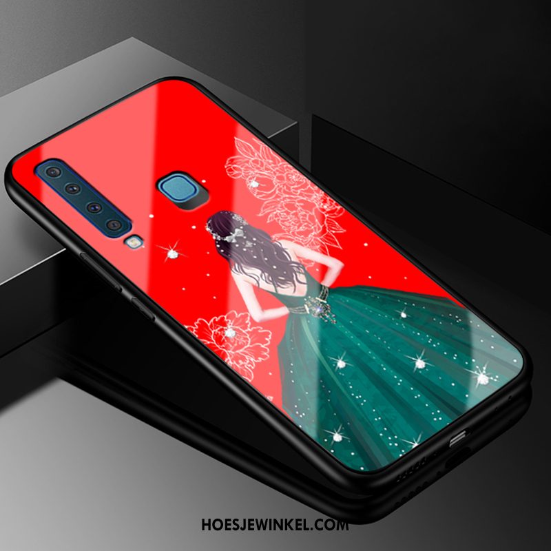 Samsung Galaxy A9 2018 Hoesje All Inclusive Hoes Eenvoudige, Samsung Galaxy A9 2018 Hoesje Persoonlijk Rood