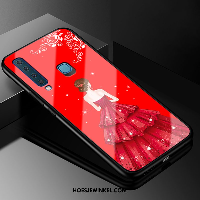 Samsung Galaxy A9 2018 Hoesje All Inclusive Hoes Eenvoudige, Samsung Galaxy A9 2018 Hoesje Persoonlijk Rood