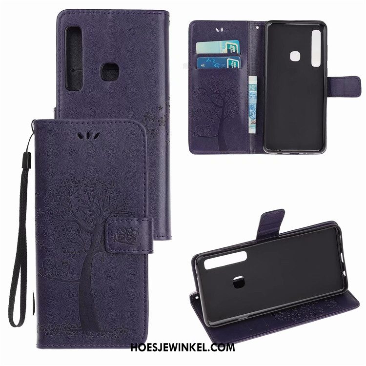 Samsung Galaxy A9 2018 Hoesje Anti-fall Leren Etui Mobiele Telefoon, Samsung Galaxy A9 2018 Hoesje Ster Kat