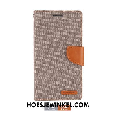 Samsung Galaxy A9 2018 Hoesje Canvas Bescherming Ster, Samsung Galaxy A9 2018 Hoesje Portemonnee Rood