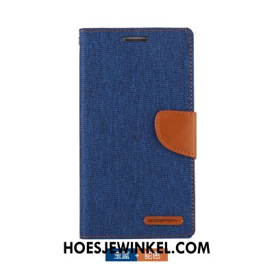 Samsung Galaxy A9 2018 Hoesje Canvas Bescherming Ster, Samsung Galaxy A9 2018 Hoesje Portemonnee Rood