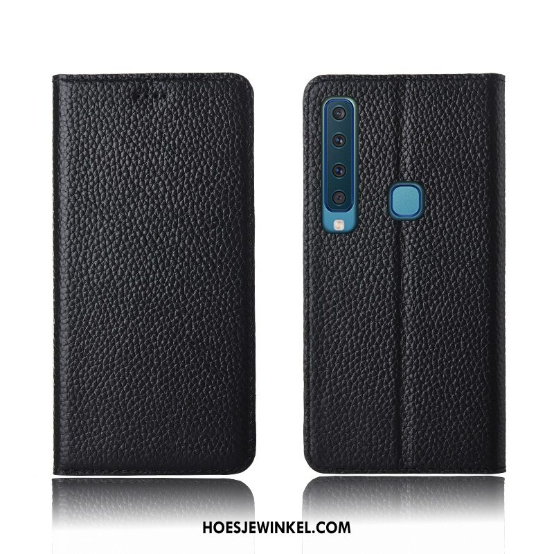 Samsung Galaxy A9 2018 Hoesje Echt Leer Folio Siliconen, Samsung Galaxy A9 2018 Hoesje Leren Etui Hoes