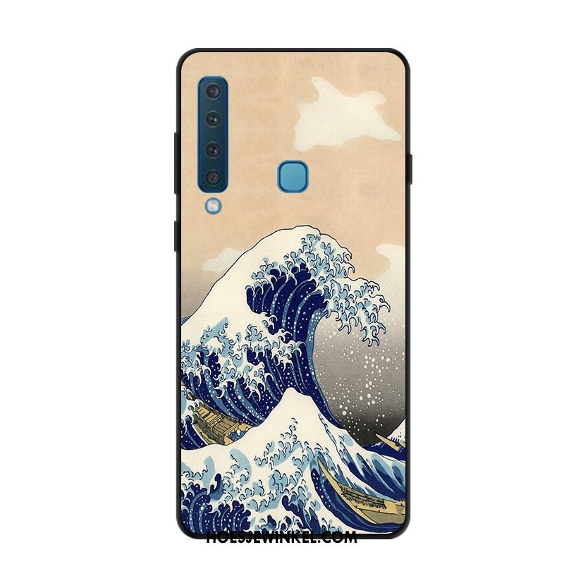 Samsung Galaxy A9 2018 Hoesje Hoes Blauw Scheppend, Samsung Galaxy A9 2018 Hoesje Ster Trend