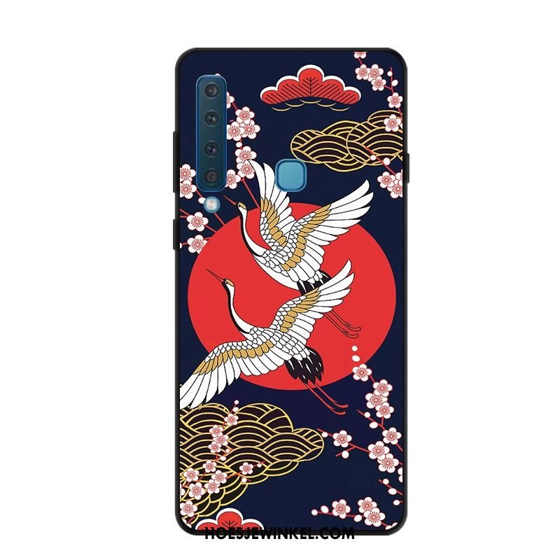 Samsung Galaxy A9 2018 Hoesje Hoes Blauw Scheppend, Samsung Galaxy A9 2018 Hoesje Ster Trend