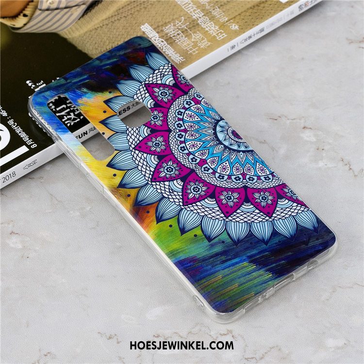 Samsung Galaxy A9 2018 Hoesje Lichtende Ster Hoes, Samsung Galaxy A9 2018 Hoesje Anti-fall Rood
