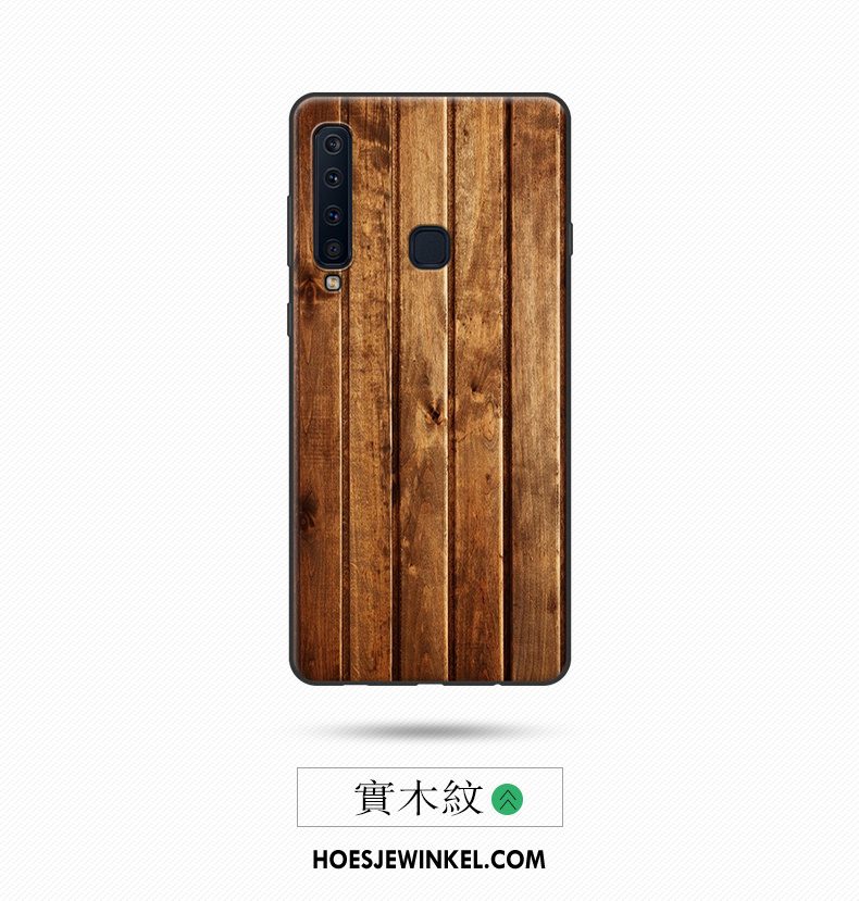 Samsung Galaxy A9 2018 Hoesje Siliconen Scheppend Hoes, Samsung Galaxy A9 2018 Hoesje Mobiele Telefoon Houtnerf