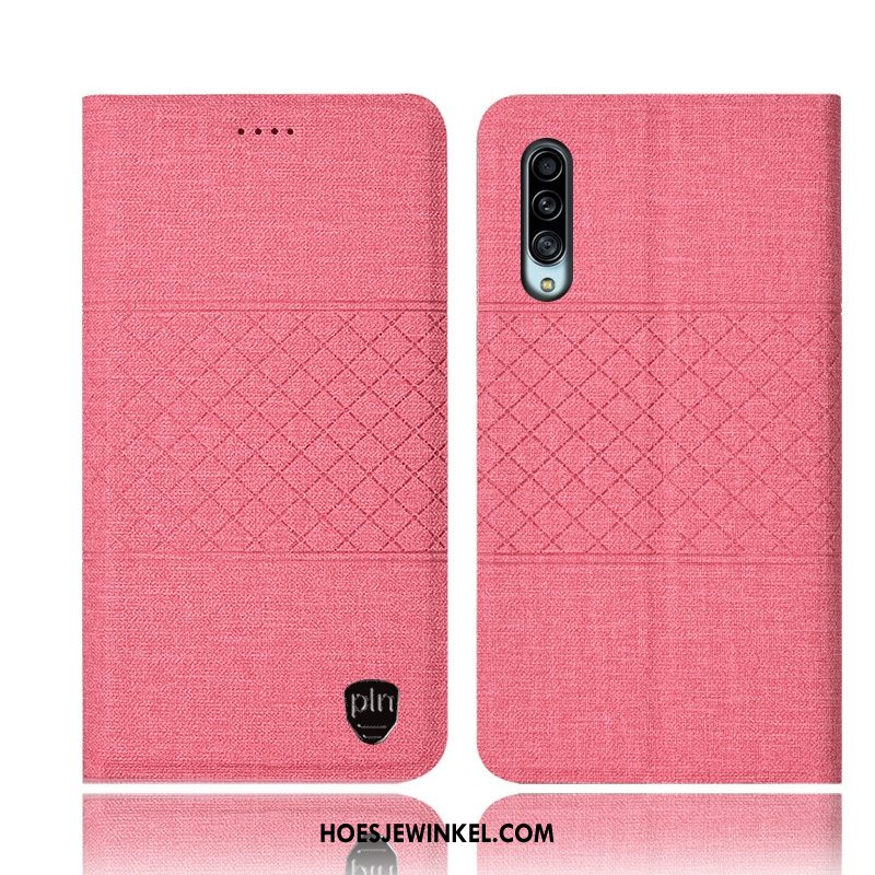 Samsung Galaxy A90 5g Hoesje Anti-fall Geruite Mobiele Telefoon, Samsung Galaxy A90 5g Hoesje Diepe Kleur Bescherming Braun