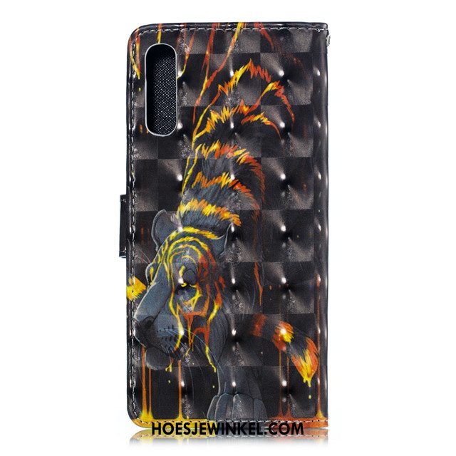 Samsung Galaxy A90 5g Hoesje Leren Etui Mobiele Telefoon Bescherming, Samsung Galaxy A90 5g Hoesje Zwart Ster