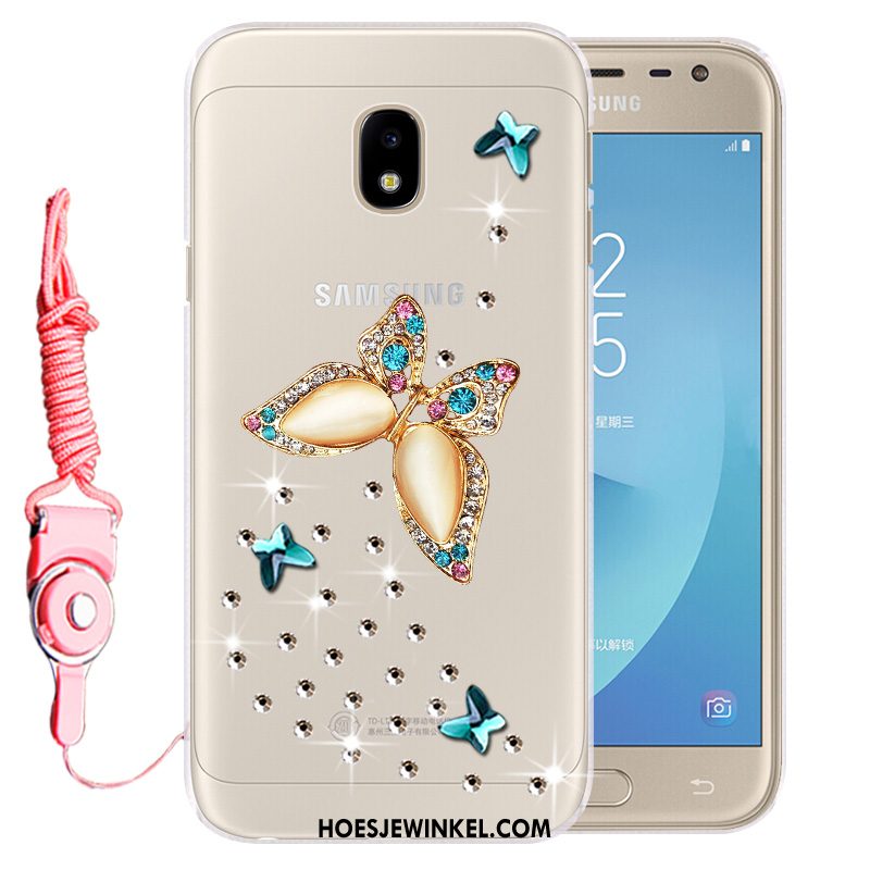 Samsung Galaxy J3 2017 Hoesje Blauw Anti-fall Bescherming, Samsung Galaxy J3 2017 Hoesje Zacht Hoes