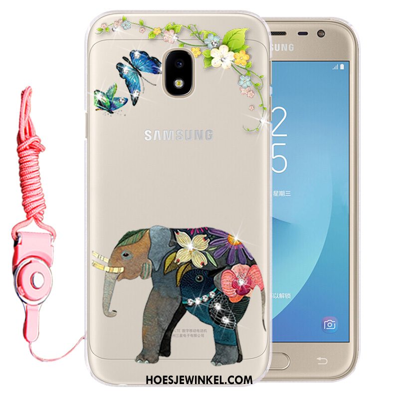 Samsung Galaxy J3 2017 Hoesje Blauw Anti-fall Bescherming, Samsung Galaxy J3 2017 Hoesje Zacht Hoes