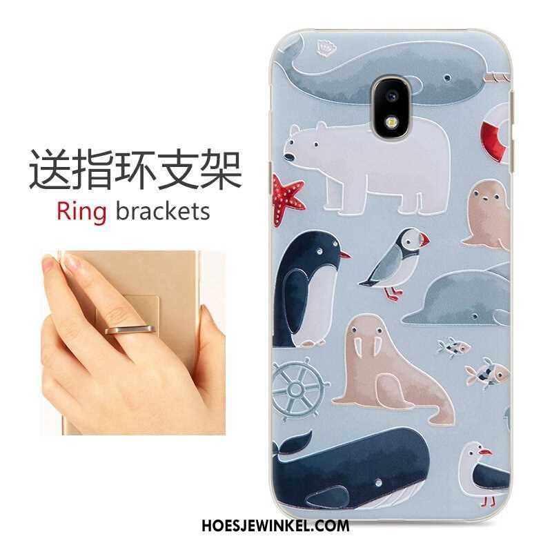 Samsung Galaxy J3 2017 Hoesje Hard Ster Blauw, Samsung Galaxy J3 2017 Hoesje Bescherming Reliëf