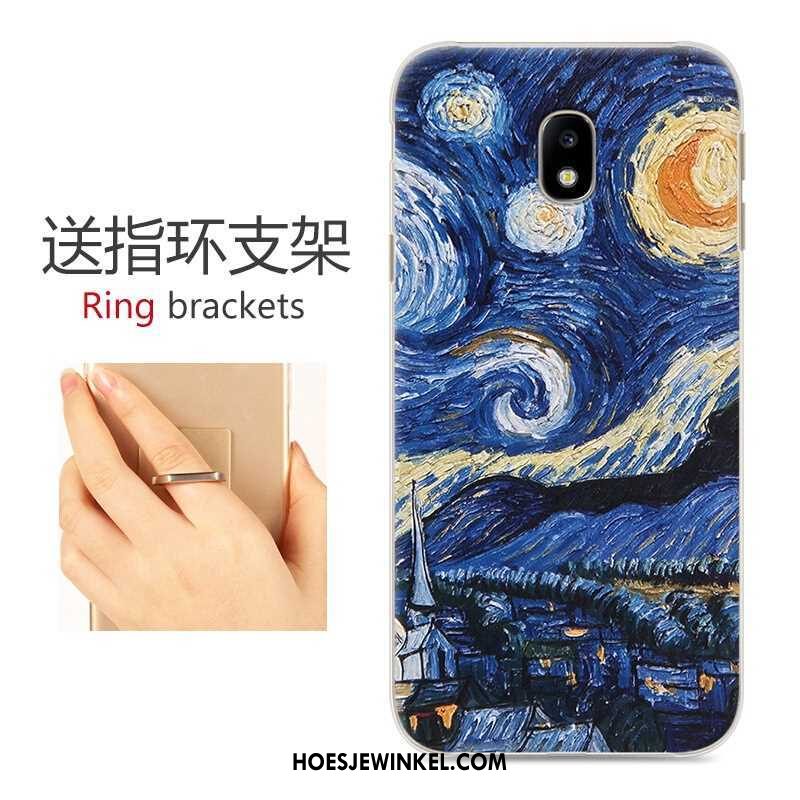 Samsung Galaxy J3 2017 Hoesje Hard Ster Blauw, Samsung Galaxy J3 2017 Hoesje Bescherming Reliëf