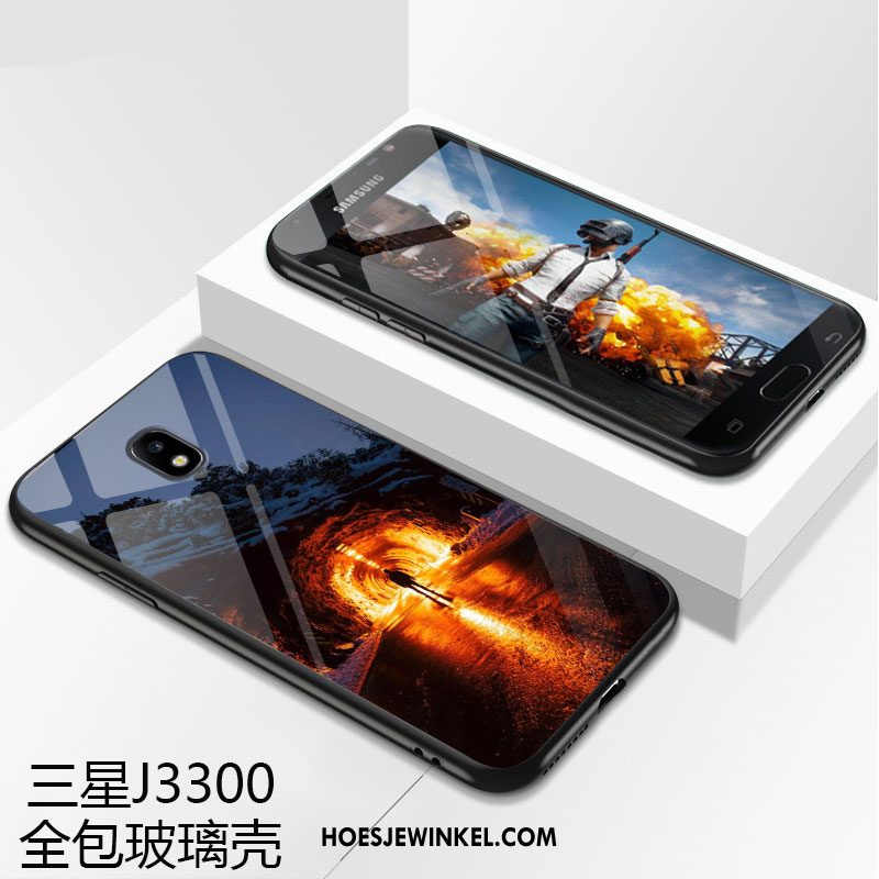 Samsung Galaxy J3 2017 Hoesje Scheppend Purper Anti-fall, Samsung Galaxy J3 2017 Hoesje Glas Ster