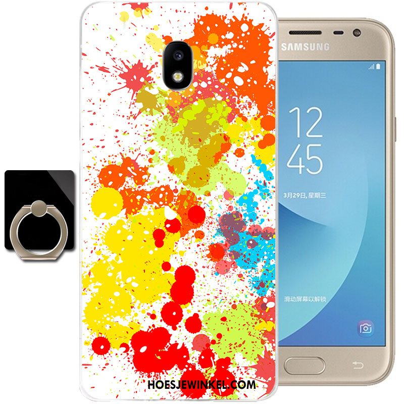 Samsung Galaxy J3 2017 Hoesje Siliconen Anti-fall Blauw, Samsung Galaxy J3 2017 Hoesje Spotprent Mobiele Telefoon