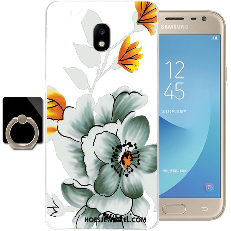 Samsung Galaxy J3 2017 Hoesje Siliconen Anti-fall Blauw, Samsung Galaxy J3 2017 Hoesje Spotprent Mobiele Telefoon