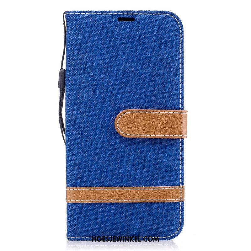 Samsung Galaxy J3 2017 Hoesje Ster Leren Etui Denim, Samsung Galaxy J3 2017 Hoesje Clamshell Bescherming