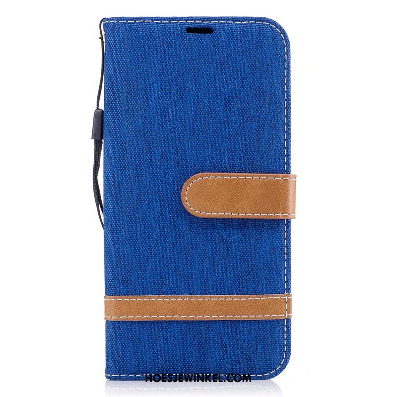 Samsung Galaxy J3 2017 Hoesje Ster Leren Etui Denim, Samsung Galaxy J3 2017 Hoesje Clamshell Bescherming