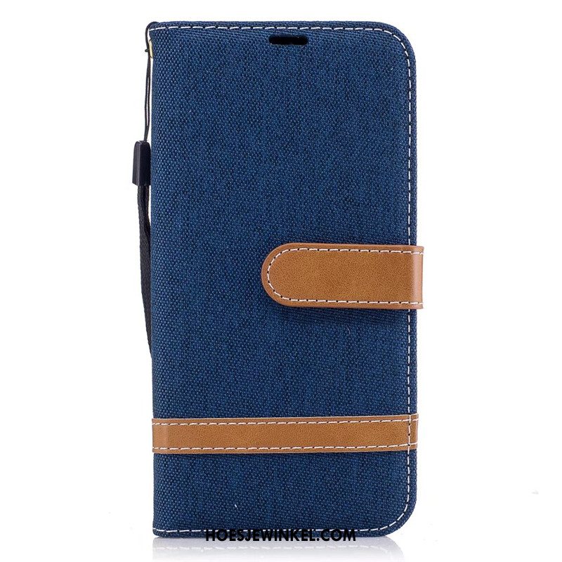 Samsung Galaxy J3 2017 Hoesje Ster Leren Etui Denim, Samsung Galaxy J3 2017 Hoesje Clamshell Bescherming