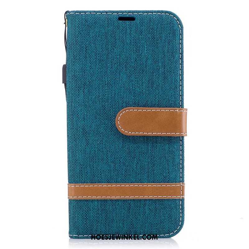 Samsung Galaxy J3 2017 Hoesje Ster Leren Etui Denim, Samsung Galaxy J3 2017 Hoesje Clamshell Bescherming