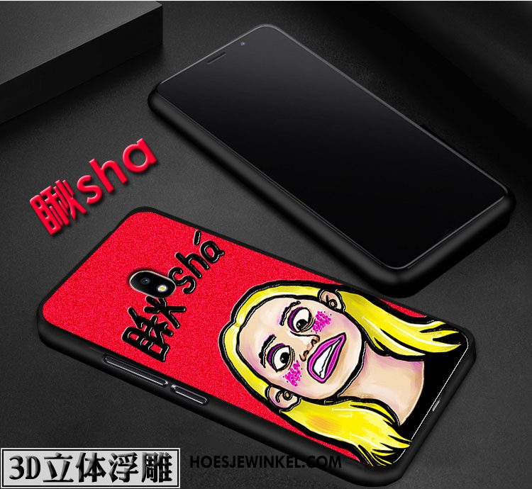 Samsung Galaxy J3 2017 Hoesje Trend Hoes Rood, Samsung Galaxy J3 2017 Hoesje Schrobben Graffiti