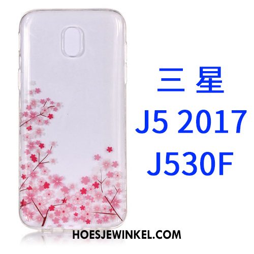 Samsung Galaxy J5 2017 Hoesje All Inclusive Ster Roze, Samsung Galaxy J5 2017 Hoesje Spotprent Doorzichtig