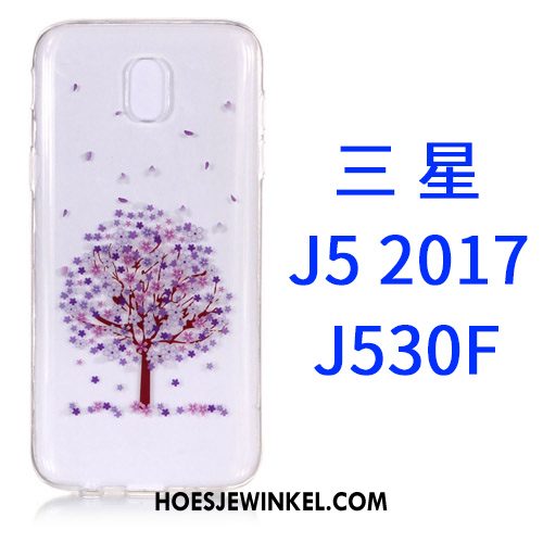 Samsung Galaxy J5 2017 Hoesje All Inclusive Ster Roze, Samsung Galaxy J5 2017 Hoesje Spotprent Doorzichtig