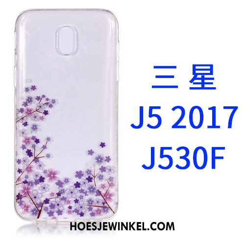 Samsung Galaxy J5 2017 Hoesje All Inclusive Ster Roze, Samsung Galaxy J5 2017 Hoesje Spotprent Doorzichtig