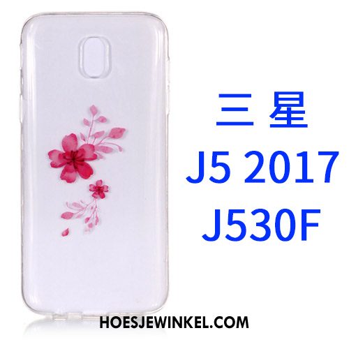 Samsung Galaxy J5 2017 Hoesje All Inclusive Ster Roze, Samsung Galaxy J5 2017 Hoesje Spotprent Doorzichtig