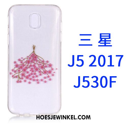 Samsung Galaxy J5 2017 Hoesje All Inclusive Ster Roze, Samsung Galaxy J5 2017 Hoesje Spotprent Doorzichtig